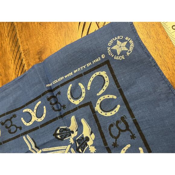 9 Vintage (70s 80s?) Bandannas/Handkerchiefs, Cowboy WESTERN, Oshkosh etc- USA - Picture 8 of 16